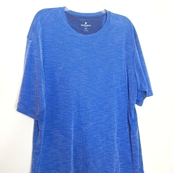 🌶️Woolrich Men’s XXL Round Neck Short Sleeve Tee Shirt Light Blue Cotton Blend - Picture 2 of 8